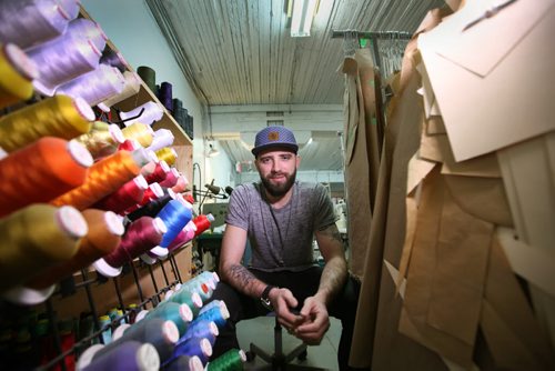49.8 Threads: Photo Eric Olek a local designer started Friday Knights, a streetwear brand in his work space.   Jan 06, 2016 Ruth Bonneville / Winnipeg Free Press