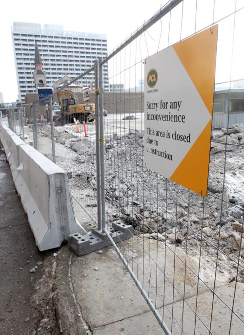 MPI surface parking lot on the east side of Carleton between Graham and St. Mary Ave.-See  Murray McNeil Story- Jan 06, 2016   (JOE BRYKSA / WINNIPEG FREE PRESS)