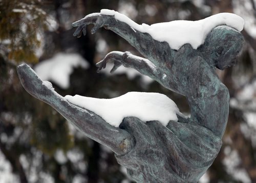 Leo Mols Rusalka statue in the Leo Mol Sculpture Garden in Assiniboine Park - Standup Photo- Jan 07, 2016   (JOE BRYKSA / WINNIPEG FREE PRESS)