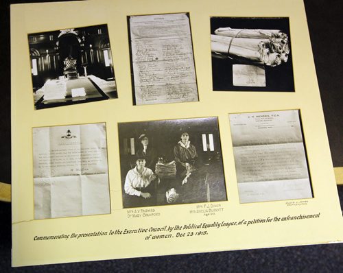 COPY PHOTOS FROM MB ARCHIVES - Montage of Political Equality League Dec. 1915. Presintation of the petition to the Leg. BORIS MINKEVICH / WINNIPEG FREE PRESS  January 7, 2016