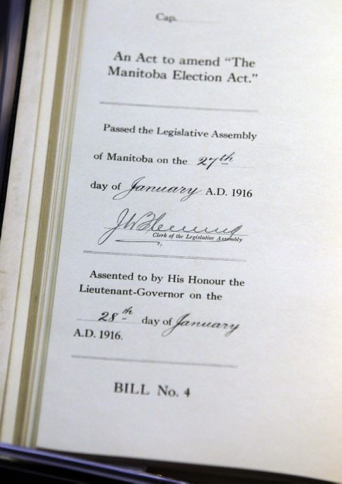 COPY PHOTOS FROM MB ARCHIVES - Legislation c.1916 Jan. 28th. Amendment to allow women to vote. BORIS MINKEVICH / WINNIPEG FREE PRESS  January 7, 2016