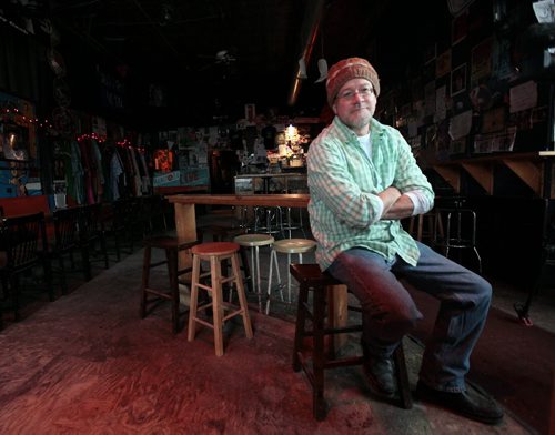 John Scoles poses inside his High and Lonesome Blues Bar Thursday. See Geoff Kirbyson story re: Efforts to save the historical building. January 7, 2016 - (Phil Hossack - Winnipeg Free Press)