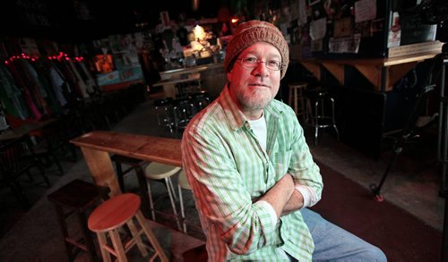 John Scoles poses inside his High and Lonesome Blues Bar Thursday. See Geoff Kirbyson story re: Efforts to save the historical building. January 7, 2016 - (Phil Hossack - Winnipeg Free Press)