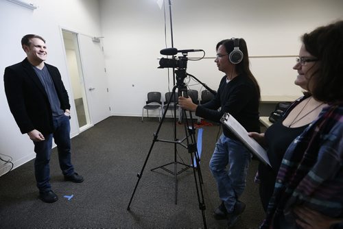 January 10, 2016 - 160110  -  Mike Ogilvie, a firefighter-paramedic with the city of Winnipeg, is photographed at the Centennial Library during a casting call with Craig Guiboche and Tamara Harland for the first ever Bachelorette Canada TV show Sunday, January 10, 2016.  John Woods / Winnipeg Free Press