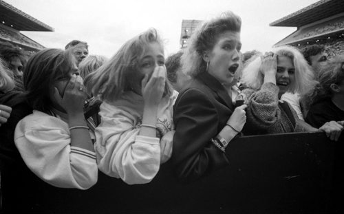 David Bowie concert August 19, 1987. Teens scream while Duran Duran performs during the David Bowie Glass Spider concert at the Winnipeg Stadium. Todd Korol / Winnipeg Free Press