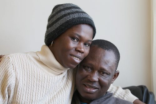 Mohamed Bangura and his wife Isata Kamara originally from Sierra Leone recent Immigrants to Canada-See Carol Sanders Story- Jan 13, 2016   (JOE BRYKSA / WINNIPEG FREE PRESS)