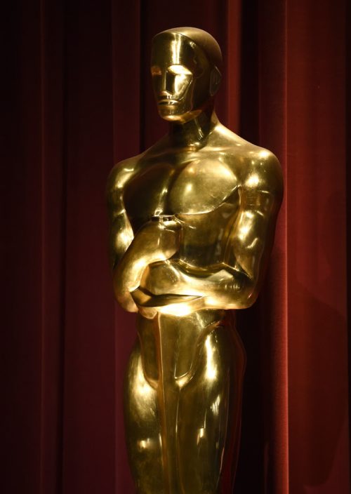 An Oscar statue appears on stage at the 88th Academy Awards nomination ceremony on Thursday, Jan. 14, 2016, in Beverly Hills, Calif. The 88th annual Academy Awards will take place on Sunday, Feb. 28, 2016, at the Dolby Theatre in Los Angeles.(Photo by Chris Pizzello]/Invision/AP)