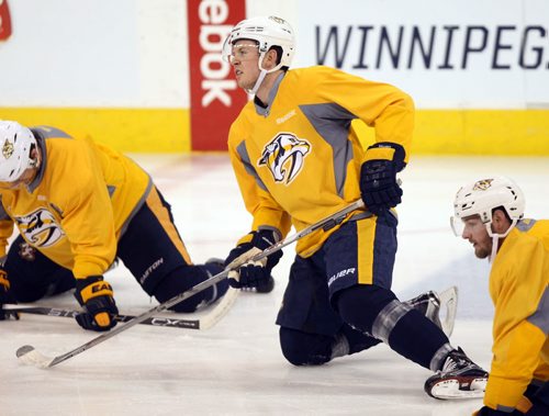 Predators practice, MTS CENTRE - #92 Ryan Johansen. BORIS MINKEVICH / WINNIPEG FREE PRESS January 14, 2016