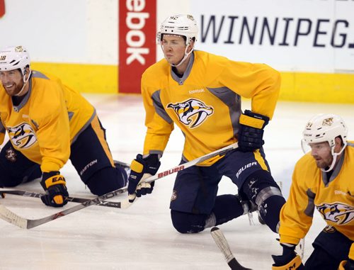 Predators practice, MTS CENTRE - #92 Ryan Johansen. BORIS MINKEVICH / WINNIPEG FREE PRESS January 14, 2016