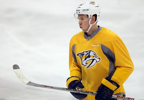 Predators practice, MTS CENTRE - #92 Ryan Johansen. BORIS MINKEVICH / WINNIPEG FREE PRESS January 14, 2016