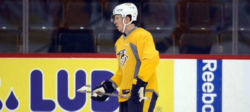 Predators practice, MTS CENTRE - #92 Ryan Johansen. BORIS MINKEVICH / WINNIPEG FREE PRESS January 14, 2016