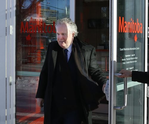Former Quebec Premier Jean Charest was named Rail Relocation Task Force Chair at a news conference Thursday held in Travel Manitoba building at The Forks. Mary Agnes story Wayne Glowacki / Winnipeg Free Press Jan. 14 2016