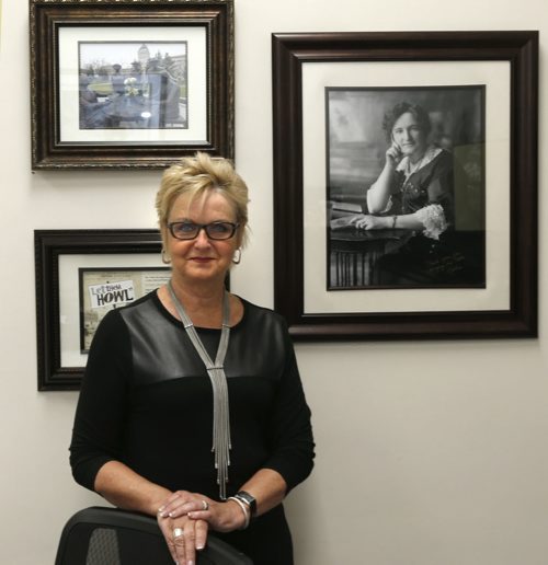 49.8   Charleswood MLA Myrna Driedger in her office at the Legislative Building, for story on the centennial of women getting the right to vote. Larry Kusch story Wayne Glowacki / Winnipeg Free Press Jan. 14 2016