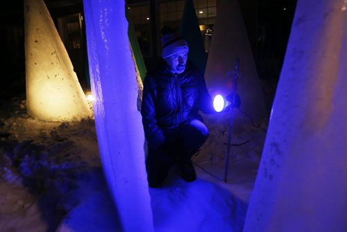 January 17, 2016 - 160117  -  David Falk creates up to 21 frozen trees every year and enjoys them with his family and friends at his birthday outside his home Sunday, January 17, 2016.  John Woods / Winnipeg Free Press