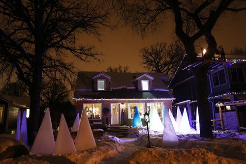 January 17, 2016 - 160117  -  David Falk creates up to 21 frozen trees every year and enjoys them with his family and friends at his birthday outside his home Sunday, January 17, 2016.  John Woods / Winnipeg Free Press