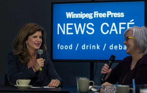 Rona Ambrose (left) interim leader of the Conservative Party and leader of the opposition during a Winnipeg Free Press Editorial Board meeting being held at the NewsCafe. 160119 - Tuesday, January 19, 2016 -  MIKE DEAL / WINNIPEG FREE PRESS