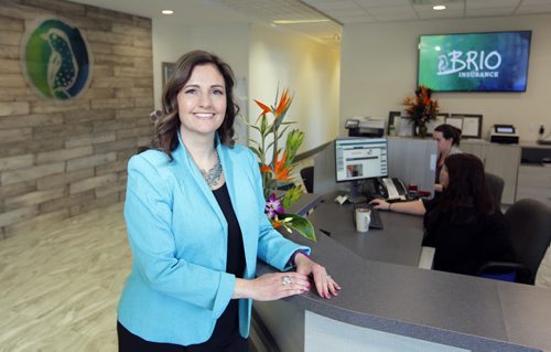 Pamela Gilroy-Rajotte, managing partner of the Brio Insurance branch that opened this past fall and is the first of  a number of new Brio branches that are expected to open in the city over the next few years. Brio is  a wholly-owned subsidiary of Sunova Credit Union. There is currently only one other branch, and its in Steinbach. BORIS MINKEVICH / WINNIPEG FREE PRESS January 19, 2016