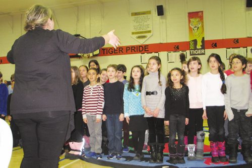 Canstar Community News Jan. 12, 2016 - Brock Corydon Choir performs the song Everybody has the Right at St. John's High School on Jan. 12 as part of the WSD Everybody has the Right mid-year check-in event. (JARED STORY/THE TIMES/CANSTAR COMMUNITY NEWS)
