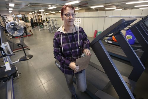January 19, 2016 - 160119  - Angelika Fletcher, Manager of Saul Sair Health Centre in Siloam Mission is photographed in the gym at the shelter Monday, January 18, 2016. Siloam Mission says that Seasonal Affective Disorder (SAD) affects its clientele at an alarming rate, where in one day 8 out of 11 visits to the health centre involve a SAD diagnosis. Fletcher says the clinic uses several methods, including exercise in the gym, to address SAD. John Woods / Winnipeg Free Press