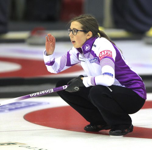 BEAUSEJOUR, MB - Home town Selena Kaatz, practices at the Sun Gro Centre for The Scotties Tournament of Hearts this afternoon. BORIS MINKEVICH / WINNIPEG FREE PRESS January 19, 2016