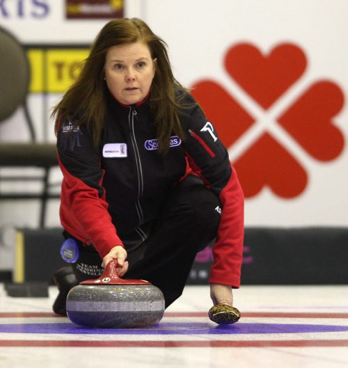 BEAUSEJOUR, MB -Barb Spencer skips at the 8:30 draw at Sun Gro Centre for The Scotties Tournament of Hearts Wednesday evening. BORIS MINKEVICH / WINNIPEG FREE PRESS January 20, 2016