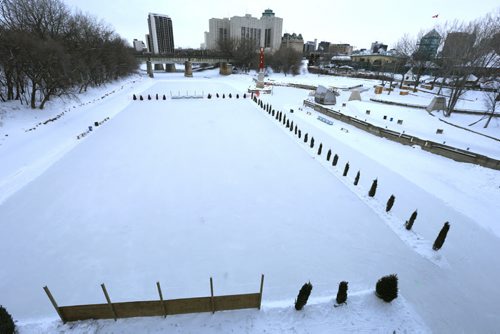 The skating rink on the Assiniboine River at The Forks and a portion of the the River Trail on the Red River officially opens Thursday morning.  Wayne Glowacki / Winnipeg Free Press Jan. 21 2016