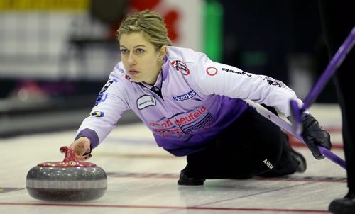 Michelle Montford during the 2016 Scotties Tournament of Hearts in Beausejour, Friday, January 22, 2016. (TREVOR HAGAN/WINNIPEG FREE PRESS)