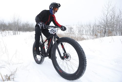 January 24, 2016 - 160124  -  Mark Seel competes in the Winnipeg Whyteout Fat Bike Race at Fort Whyte Alive Sunday, January 24, 2016. This is  Manitobas first endurance fat bike-only race.   John Woods / Winnipeg Free Press