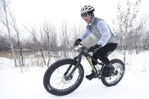 January 24, 2016 - 160124  -  Kevin Klatt competes in the Winnipeg Whyteout Fat Bike Race at Fort Whyte Alive Sunday, January 24, 2016. This is  Manitobas first endurance fat bike-only race.   John Woods / Winnipeg Free Press