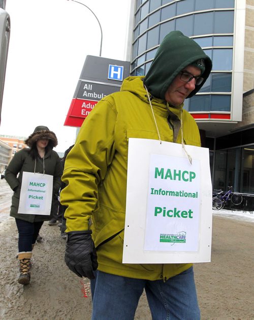 WINNIPEG, MB - Outside of Health Sciences Centre on William Avenue. Manitoba Association of Health Care. The union represents more than 3,500 members who are currently negotiating a contract with various city and northern hospitals. Theyve been without a contract since March 2014. BORIS MINKEVICH / WINNIPEG FREE PRESS January 25, 2016