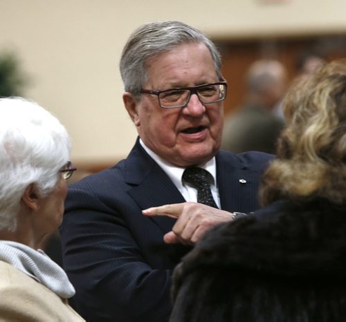 Lloyd Axworthy at the service Monday afternoon to celebrate the life of the late former Lieutenant-Governor and federal MP John Harvard  at the Victoria Inn.  John died of cancer on Jan. 9, at 77. Mary Agnes Welch story Wayne Glowacki / Winnipeg Free Press Jan. 25 2016