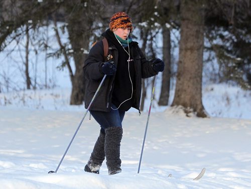 WINNIPEG, MB - Jodi Parrott enjoys skiing in Kildonan Park this afternoon. She goes at least 3 times a week and welcomes the new snow that is in the forecast. BORIS MINKEVICH / WINNIPEG FREE PRESS January 26, 2016