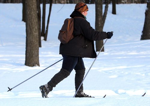 WINNIPEG, MB - Jodi Parrott enjoys skiing in Kildonan Park this afternoon. She goes at least 3 times a week and welcomes the new snow that is in the forecast. BORIS MINKEVICH / WINNIPEG FREE PRESS January 26, 2016