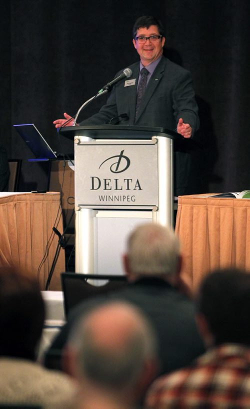 WINNIPEG, MB - KAP - Keystone Agriculture Producers' 32nd annual meeting at the Delta Winnipeg. KAP President Dan Mazier in photo. BORIS MINKEVICH / WINNIPEG FREE PRESS January 27, 2016