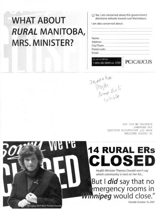 pc flyer ndp - for mary agnes welch winnipeg free press