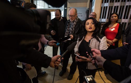 Manitoba Liberal Leader Rana Bokhari made an announcement in the Art Space building in the heart of Winnipeg's Exchange District, that if her party is elected to govern the province it would appoint a 'Premier's Advisory Council on the Arts' which would develop cultural policy and a new cultural workforce strategy. 160204 - Thursday, February 4, 2016 -  MIKE DEAL / WINNIPEG FREE PRESS