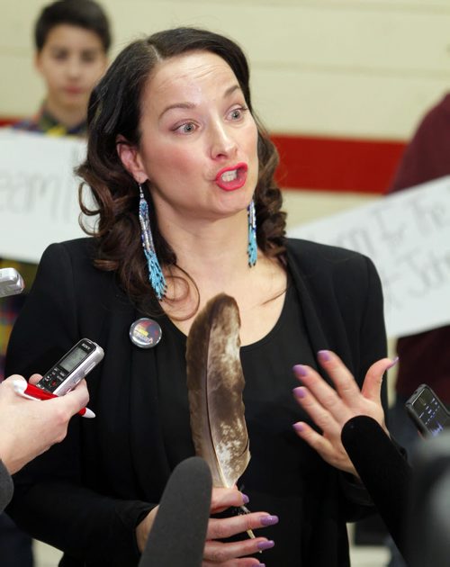 Nahanni Fontaine announced she will seek the nomination for NDP in St. Johns, a nomination left open with exit of Gord Mackintosh. She is a well known public figure and special adviser on aboriginal women's issues for the province. Event took place at Ralph Brown Community Centre, 460 Andrews St. BORIS MINKEVICH / WINNIPEG FREE PRESS February 5, 2016