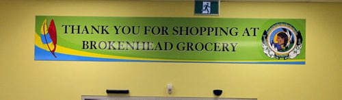 Brokenhead Grocery on Brokenhead Ojibway Nation, Highway 59, about 40 minutes northeast of Winnipeg, is going to open tomorrow. A sign inside the store. BORIS MINKEVICH / WINNIPEG FREE PRESS February 8, 2016