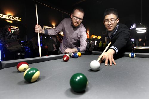February 8, 2016 - 160208  -  Fisher Wang (R), IDO Media hosted a Chinese New Year event with Reset Ultralounge owner Kelly Marsden Monday, February 8, 2016.  John Woods / Winnipeg Free Press