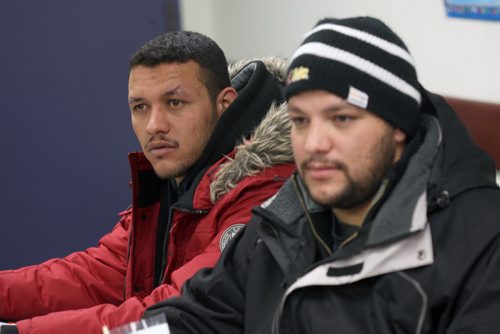 Syrian refugees at the Arabic Express program  its a 2-week orientation and a crash course to help them get survival skills.-259 Portage Ave- L to R   students Mohamad Alshebin, and Abdulhamid Alchaibin-See Carol Sanders story - Feb 09, 2016   (JOE BRYKSA / WINNIPEG FREE PRESS)