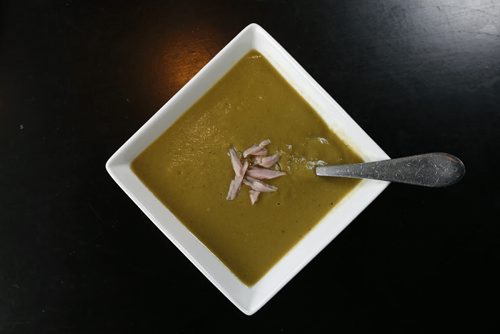 Traditional Pea Soup.This was prepared at the Marion Street Eatery. Bart Kives story Wayne Glowacki / Winnipeg Free Press Feb.11 2016