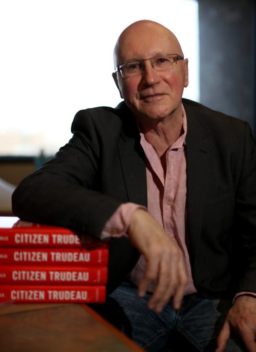 University of Winnipeg Prof. Allen Mills (with his new book on Pierre Trudeau) which took him 10 years to research and write, Thursday, February 11, 2016. (TREVOR HAGAN/WINNIPEG FREE PRESS)