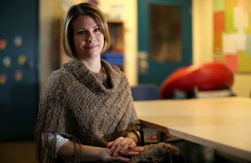 Marcie Wood, community coordinator at Willow Place, who organizes the shelter's volunteers, Thursday, February 11, 2016. (TREVOR HAGAN/WINNIPEG FREE PRESS)