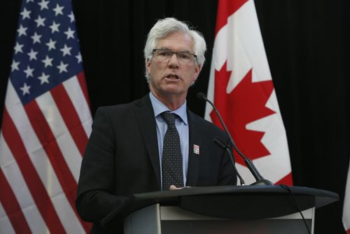 Jim Carr,  Minister of Natural Resources hosted a meeting with Mexicos Secretary of Energy, Pedro Joaquín Coldwell and Dr. Ernest Moniz, the United States Secretary of Energy in Winnipeg for a North American Energy Ministers Meeting in Winnipeg. The news conference included a signing ceremony for a collaborative agreement.  Kristin Annable story Wayne Glowacki / Winnipeg Free Press Feb. 12 2016