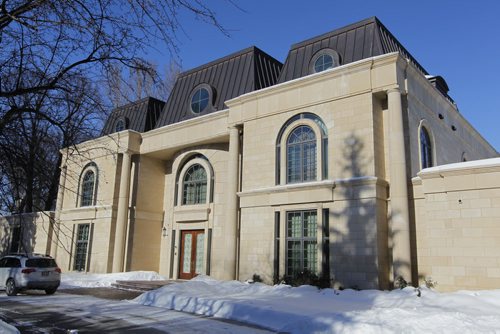 1063 Wellington Cres. (river side at Ash Street). A shot of this 18,000-square-foot home thats for sale at a cool $11 million. It tops the list of the 15 most expensive homes for sale at the moment in the Winnipeg area. BORIS MINKEVICH / WINNIPEG FREE PRESS February 12, 2016
