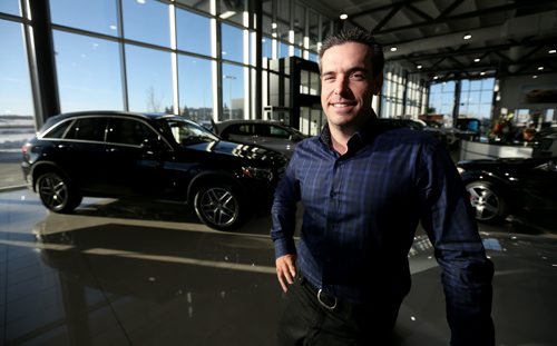 Brian Lowes, president of the Manitoba Motor Dealers Association, at Mercedes, for Murray McNeil, Friday, February 12, 2016. Last year was another record year for new car sales, with SUV's and Trucks leading the way. (TREVOR HAGAN/WINNIPEG FREE PRESS)