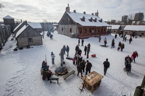 Mike Deal / Winnipeg Free Press The view inside Fort Gibraltar at the Festival du Voyageur on Louis Riel Day. 160215 - Monday, February 15, 2016