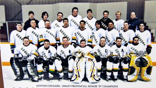 JOE BRYKSA / WINNIPEG FREE PRESSKenton, Manitoba, 2006/07 Kenton Cougars Provincial Senior D Champs, February 16, 2016.( See Randy Turner rural hockey rinks 49.8 story)