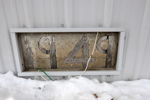 JOE BRYKSA / WINNIPEG FREE PRESSFoxwarren, Manitoba, Foxwarren Recreation rink,date plaque outside, February 16, 2016.( See Randy Turner rural hockey rinks 49.8 story)