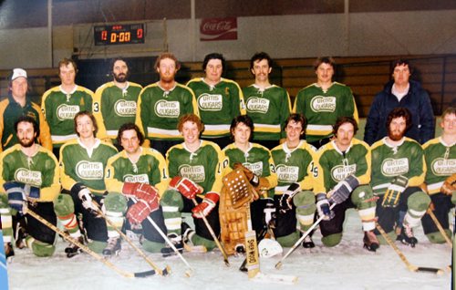 JOE BRYKSA / WINNIPEG FREE PRESSKenton, Manitoba, 1980 Cutis Cougars, February 16, 2016.( See Randy Turner rural hockey rinks 49.8 story)